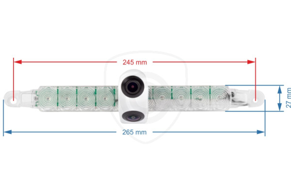 Uniwersalne światło stopu z podwójną kamerą cofania