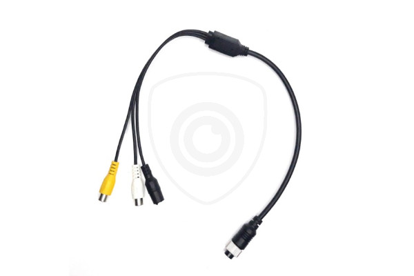 Redukcja 4-PIN żeński / 2x RCA żeński + zasilanie żeński