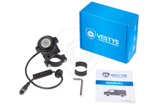 Kamera VESTYS ROUND do monitorowania martwego pola dla ciężarówek, tirów, traktorów, kombajnów – z uchwytem na okrągły drążek