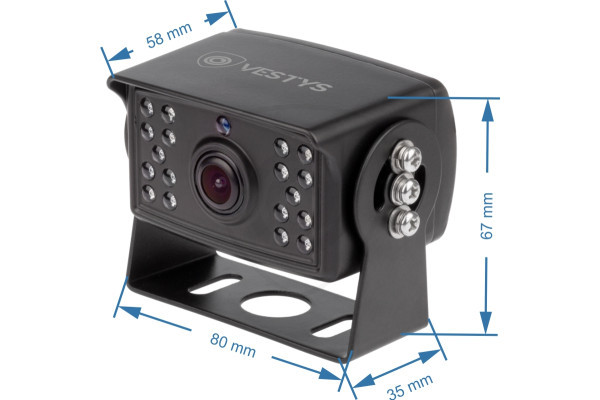 Kamera cofania do ciężarówek, samochodów ciężarowych, traktorów, kombajnów, kamperów, pojazdów roboczych i przemysłowych VESTYS SIMPLE