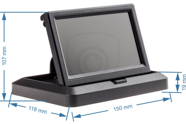 Składany monitor do samochodu o przekątnej 5 cali