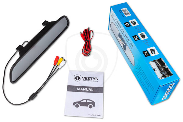 4,3″ monitor samochodowy w lusterku wstecznym do kamer cofania