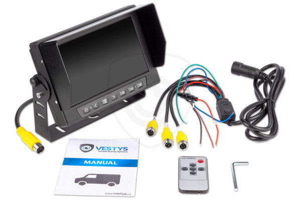 Wodoodporny monitor do pojazdów użytkowych VESTYS WP AHD 7″