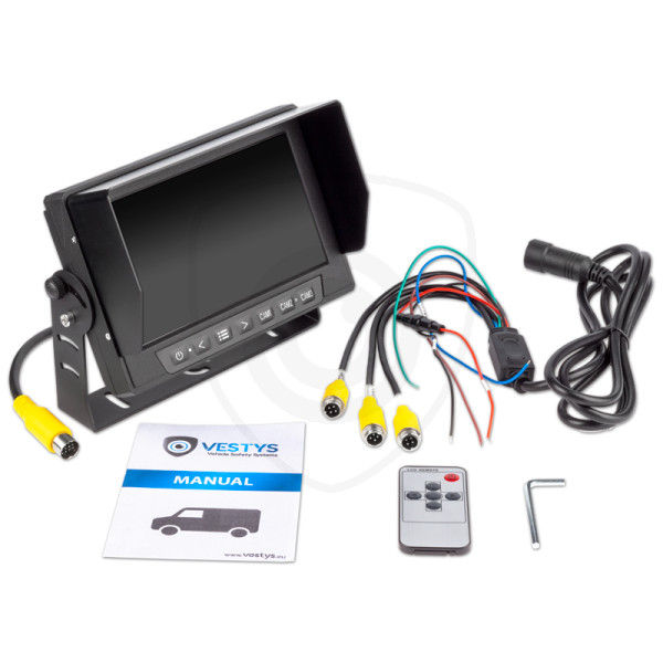 zawartość zestawu monitora vestys ahd 7 cali