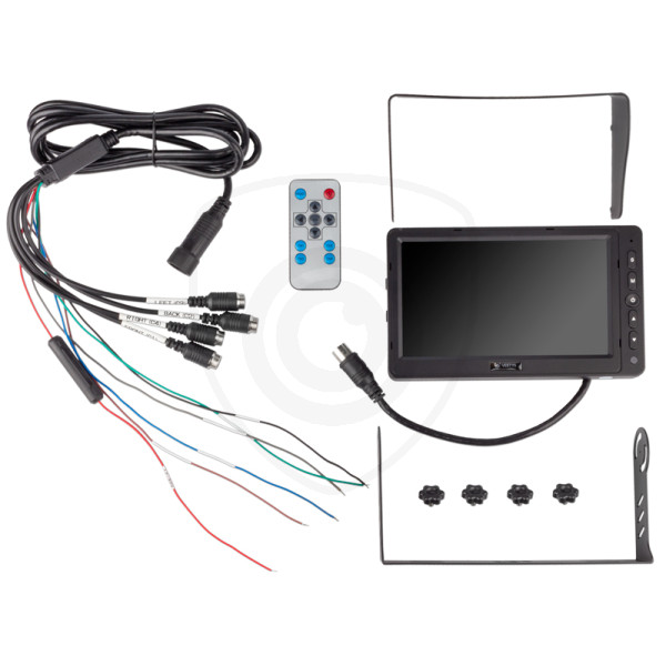 zawartość opakowania monitora vestys ahd 7 cali quad