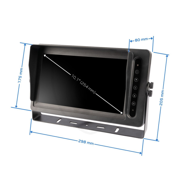 wodoodporny monitor AHD 10,1 cala Quad do kamery wymiary