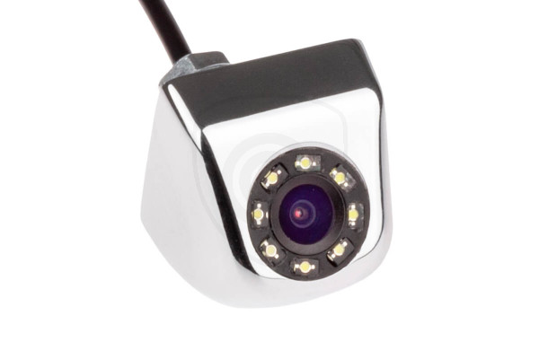 Kamera cofania do auta w kolorze srebrnym, białym i czarnym