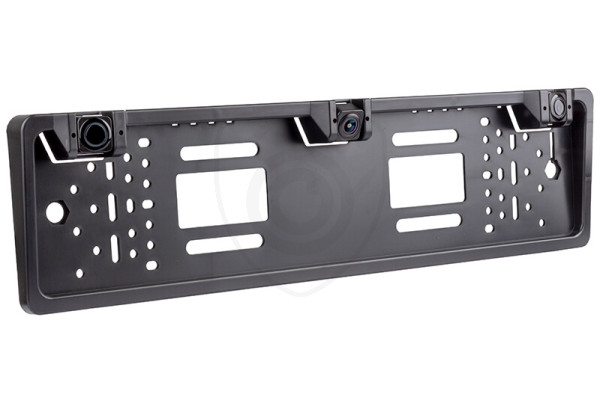 Czujniki parkowania w ramce tablicy rejestracyjnej z kamerą cofania