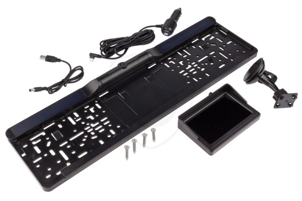 zawartość zestawu kamery cofania z panelem słonecznym zawartość zestawu kamery cofania z panelem słonecznym