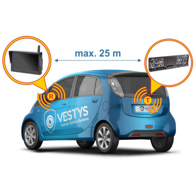 Bezprzewodowy zestaw monitora z kamerą solarną w ramce tablicy rejestracyjnej