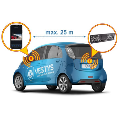 Uchwyt tablicy rejestracyjnej z bezprzewodową kamerą cofania zasilaną energią słoneczną z połączeniem do telefonu komórkowego