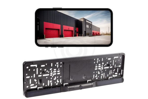 Uchwyt tablicy rejestracyjnej z bezprzewodową kamerą cofania zasilaną energią słoneczną z połączeniem do telefonu komórkowego