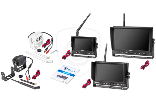 Bezprzewodowy zestaw kamera cofania i monitor do samochodów ciężarowych, samochodów dostawczych, ciężarówek, kamperów, kombajnów, ciągników VESTYS AHD
