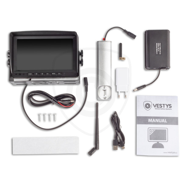 zawartość zestawu wifi bezprzewodowego vestys forky do wózka widłowego