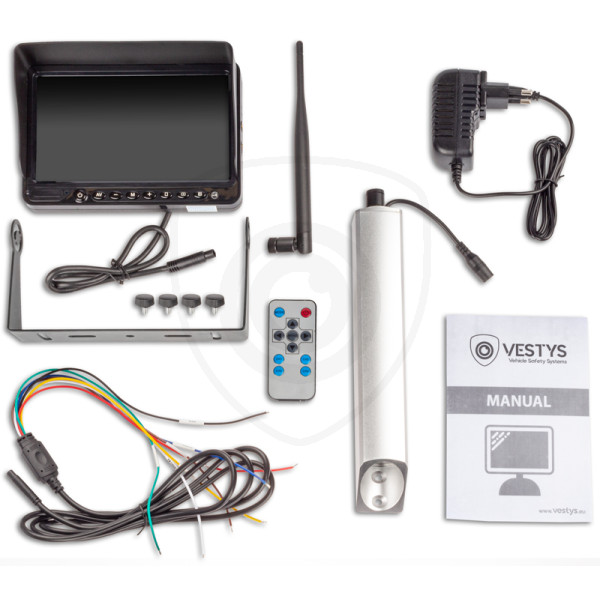 zawartość bezprzewodowego zestawu wifi vestys fork do wózka widłowego