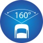 ikona przedstawiająca kąt widzenia kamery 160 stopni