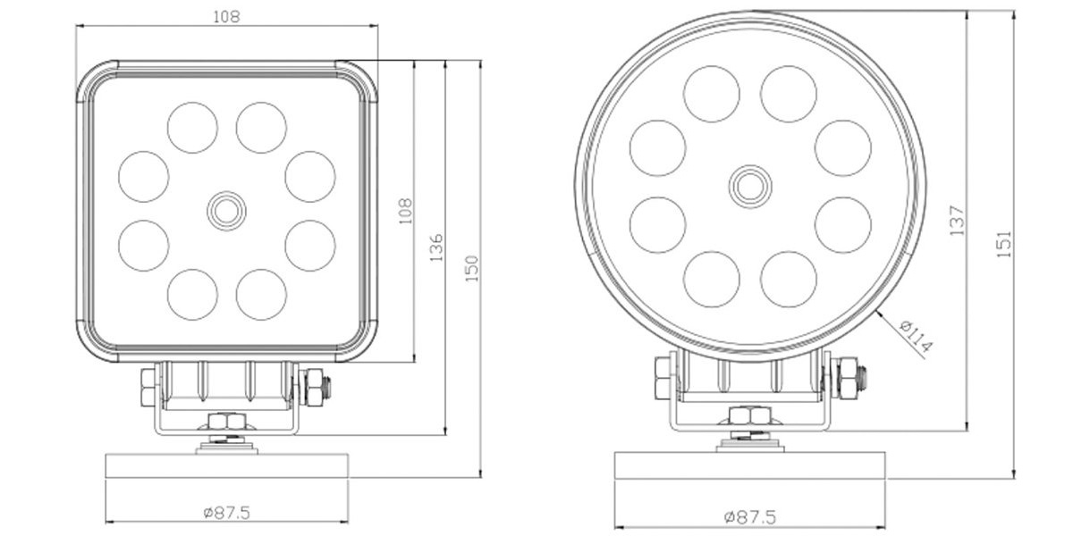 pracovné svetlo s kamerou